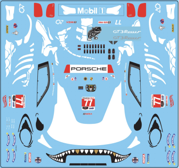 Preview: Decal Porsche 911 991 GT3 R #911 A O Racing Rexy Skeleton (RAWR) #77 Petit Le Mans 2025 - FFSFD1019v99